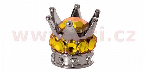 kovové čepičky ventilků Crown, OXFORD - Anglie (stříbrná/zlatá, pár)